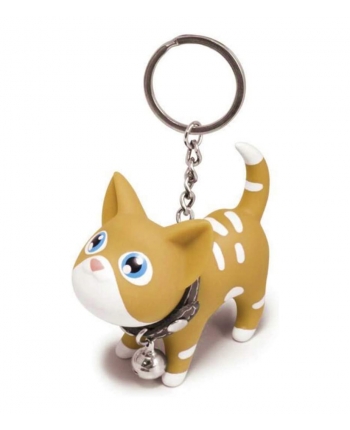 Hračka - 3D klíčenka kočička s rolničkou - 7cm