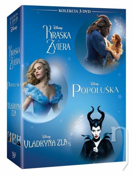 DVD Film - Kráska a zvíře + Popelka + Zloba - Královna černé magie kolekce 3DVD
