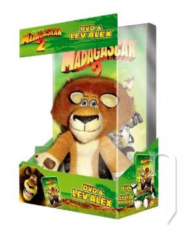 DVD Film - Madagaskar 2: Útek do Afriky  s hračkou - plyšák lev Alex