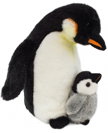 Hračka - Plyšový tučňák s mládětem - Authentic Edition - 22 cm