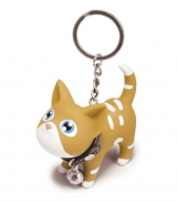 Hračka - 3D klíčenka kočička s rolničkou - 7cm