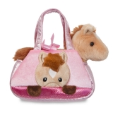 Hračka - Plyšová kabelka růžová s koníkem - Fancy Pals (20,5 cm)