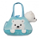 Hračka - Plyšová kabelka modrá s ledním medvědem - Fancy Pals (20,5 cm)