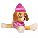 Hračka - Plyšový psík Skye - ružová v zimní čepici - Paw Patrol - 50 cm