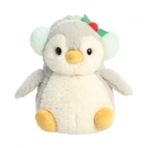 Hračka - Plyšový tučňák - šedobílý vánoční - Pom Pom - 18 cm