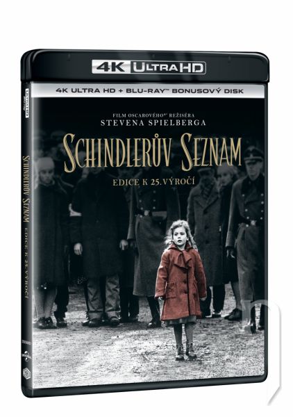 BLU-RAY Film - Schindlerův seznam výroční edice 25 let 2BD (UHD+BD bonus)